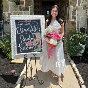 Anthropologie Hutch Strapless Crystal Bow-Tie Bridal Midi Dress 0